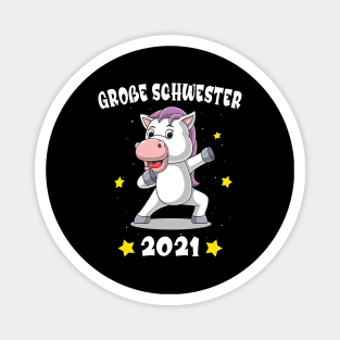 Große Schwester 2021 Einhorn für Mädchen Magnet